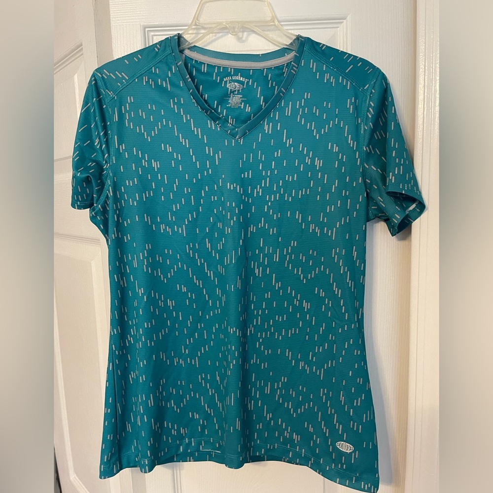 Reel Legends Teal Short Sleeve V-Neck Top
